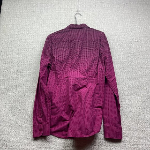 Y2K Guess Button Up Shirt Men L Slim Fit Long Sleeve Psychedelic Geometric AOP - Picture 9 of 11